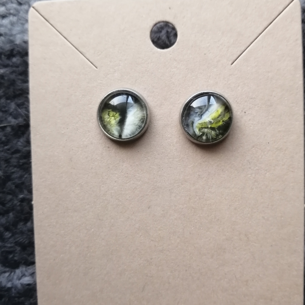🟡 Yellow and Black Earrings ⚫
